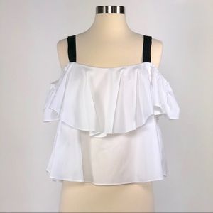 Zara Off Shoulder Cold Shoulder Flowy Top